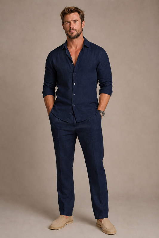 Breeze Top & Bottom Set Of Linen, Luxury And Style