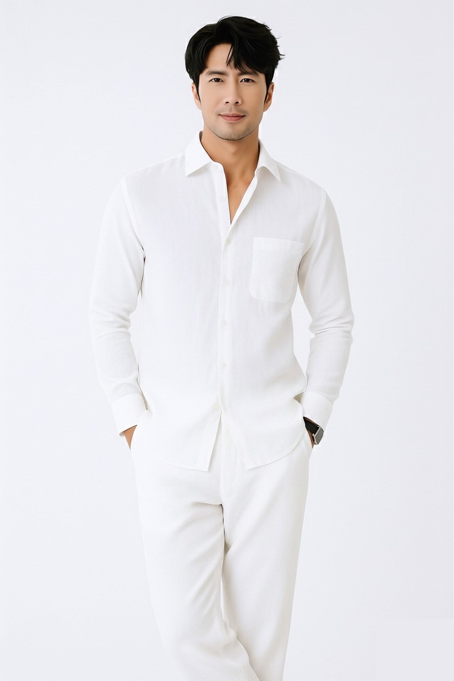 Refined Top & Bottom Set Of Linen, Luxury And Style